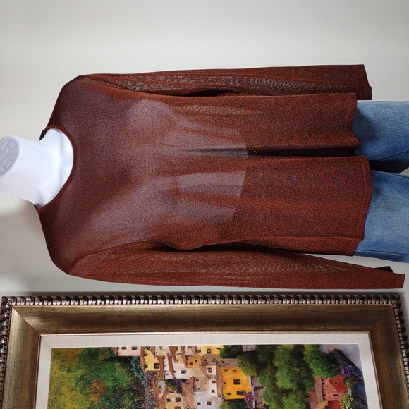 Anne Klein Il Sheer Rayon Mesh Top - Picture 2 of 6